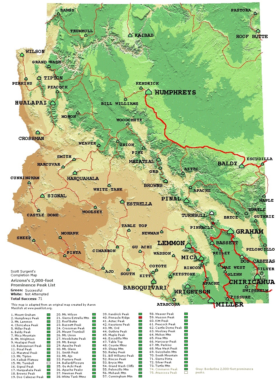 Mountains In Arizona Map - Alvina Margalit